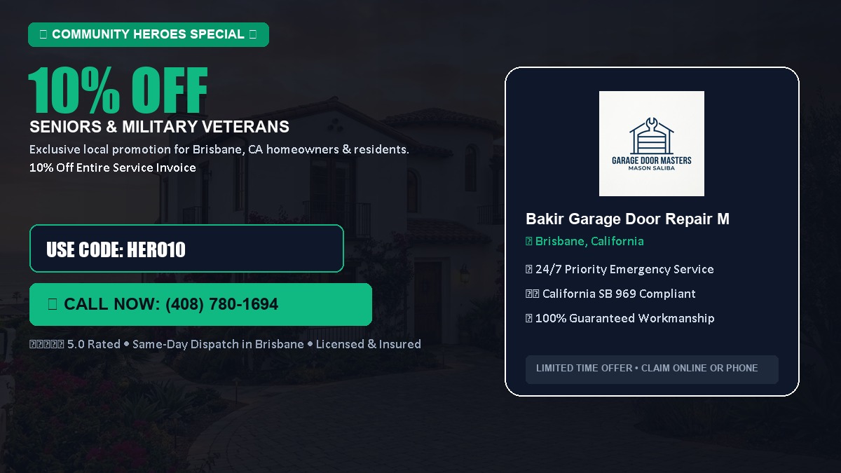 10% OFF Senior Citizens (65+) & Military / Veteran Community Discount in Brisbane, CA